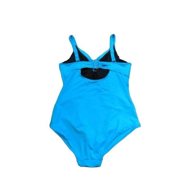City Chic Size  16 / 18W (Medium) Plus Size Aqua One Piece Swimsuit NWT Swim - Picture 3 of 5